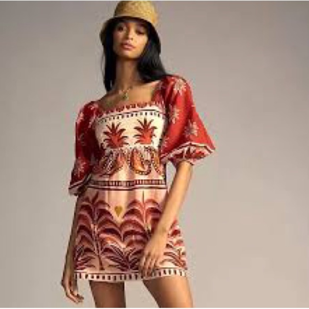 Farm Rio Square Neck Mini Dress - image 1